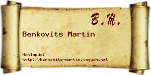 Benkovits Martin névjegykártya